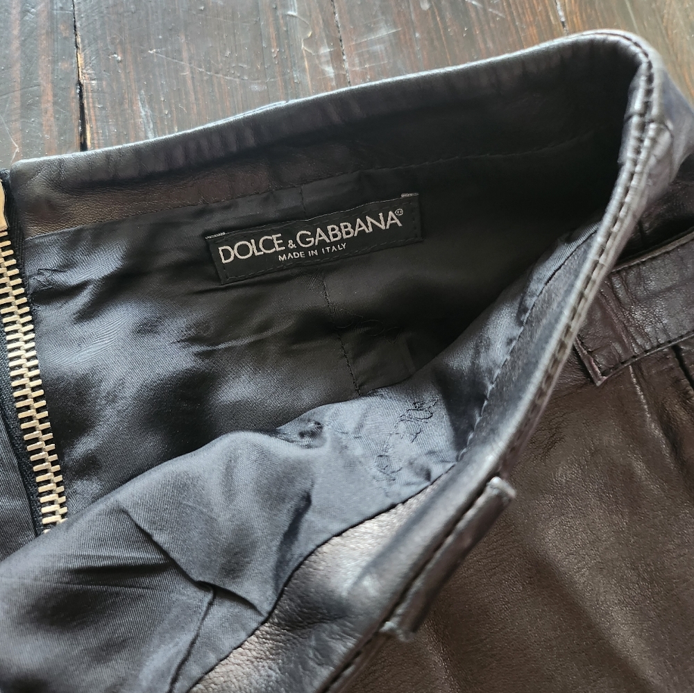 Dolce and Gabbana Leather Micro Mini Skirt *RUNWAY* SPRING 2000 - Picture 2 of 5